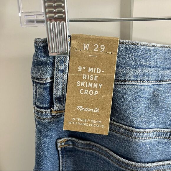 Madewell 9" Mid-Rise Skinny Crop Jeans: Button-Front TENCEL Denim Edition 29 NWT - Picture 13 of 16